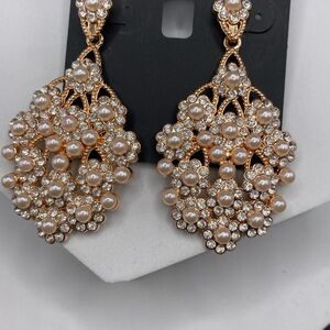 Elegant Pearl and Crystal Drop Earrings